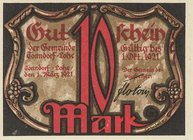 Städte und Gemeinden
Tonndorf-Lohe (SH) 5 und 10 Mark 1.3.1921-1.10.1921. Gemeinde Grab./Mehl 1330.3 2 Stück. Selten. I