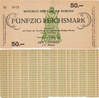 Das Papiergeld im besetzten Deutschland 1945-1949
Norden (NS) 50 Mark 27.4.1945. Kreis Norden. KN 4-stellig Schöne 0194.b Äußerst selten. III