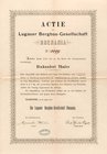 Deutschland
Glauchau (Sa.), Lugauer Bergbau-Gesellschaft "Rhenania" Aktie über 100 Taler 10.8.1872. Inhaberaktie. Nr. 0099. Mit Prägestempel. Dekorat...