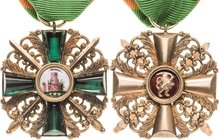 Orden deutscher Länder Baden
Orden vom Zähringer Löwen, Ritterkreuz 2. Klasse mit Schwertern Verliehen 1866-1918. Silber/Silber vergoldet und emailli...