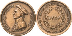 Orden deutscher Länder Braunschweig
Waterloo-Medaille Verliehen 1815. Goldbronze/Eisen. Randgravur: GEORG . REHSE . 2. IAEG. BAT. 35 mm, 27,53 g. Ent...
