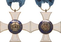 Orden deutscher Länder Preußen
Königlicher Kronenorden, Kreuz 3. Klasse Verliehen 1867-1918. Silber vergoldet und emailliert. 42,5 x 42,5 mm, 11 g. A...