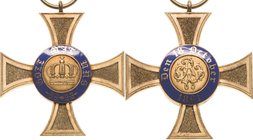 Orden deutscher Länder Preußen
Königlicher Kronen-Orden, Kreuz 4. Klasse Verliehen 1867-1918. Bronze vergoldet. 42 x 42 mm, 15 g Nimmergut 2329 OEK 1...