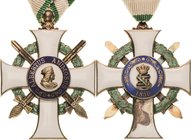 Orden deutscher Länder Sachsen
Albrechtsorden, Ritterkreuz 1. Klasse mit Schwertern Verliehen 1899-1908, 1914-1917. Silber vergoldet und emailliert. ...