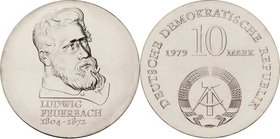Gedenkmünzen
 10 Mark 1979. Feuerbach Jaeger 1574 Stempelglanz