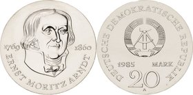 Gedenkmünzen
 20 Mark 1985. Arndt Jaeger 1605 Stempelglanz