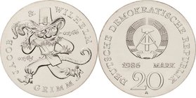 Gedenkmünzen
 20 Mark 1986. Grimm Jaeger 1607 Fast Stempelglanz