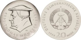 Gedenkmünzen
 20 Mark 1989. Müntzer Jaeger 1624 Stempelglanz