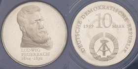 Gedenkmünzen Polierte Platte
 10 Mark 1979. Feuerbach. Im verplombten Originaletui Jaeger 1574 Polierte Platte