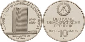 Gedenkmünzen Polierte Platte
 10 Mark 1989. RGW. Lose in Kapsel Jaeger 1625 Polierte Platte