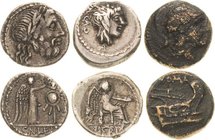 Römische Republik
M. Porcius Cato 89 v. Chr Quinar Kopf nach rechts, M CATO / Victoria sitzt mit Patera nach rechts, VICTRIX. Dazu: Cn. Lentulus Clod...