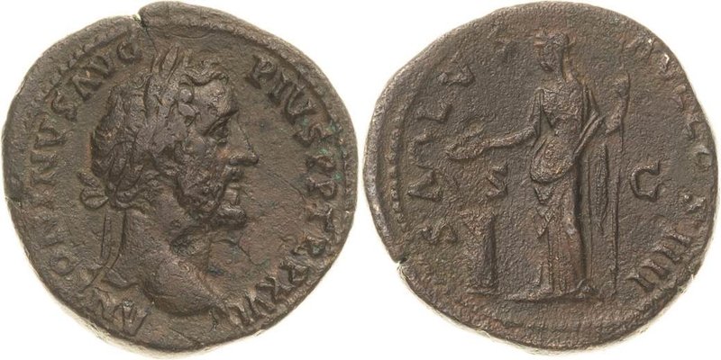 Kaiserzeit
Antoninus Pius 138-161 Sesterz 151/152, Rom Kopf mit Lorbeerkranz re...