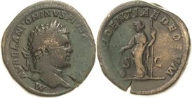 Kaiserzeit
Caracalla 198-217 Sesterz 214/217, Rom Brustbild mit Lorbeerkranz nach rechts, M AVREL ANTONINVS PIVS AVG GERM / Providentia steht nach li...