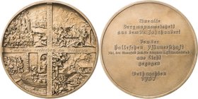 Ausbeute, Bergbau, Hüttenwesen
 Bronzierte Weißmetallmedaille 1937 (W. Helbing) Weihnachtsgabe der Mansfeld AG für Bergbau und Hüttenbetrieb. Szenisc...