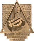 Auto- und Motorradmedaillen und -plaketten
Chemnitz Einseitige Bronzeplakette 1930. ADAC Strahlenfahrt-Gau XVIII. Chemnitz. Emblem im Dreieck, flanki...