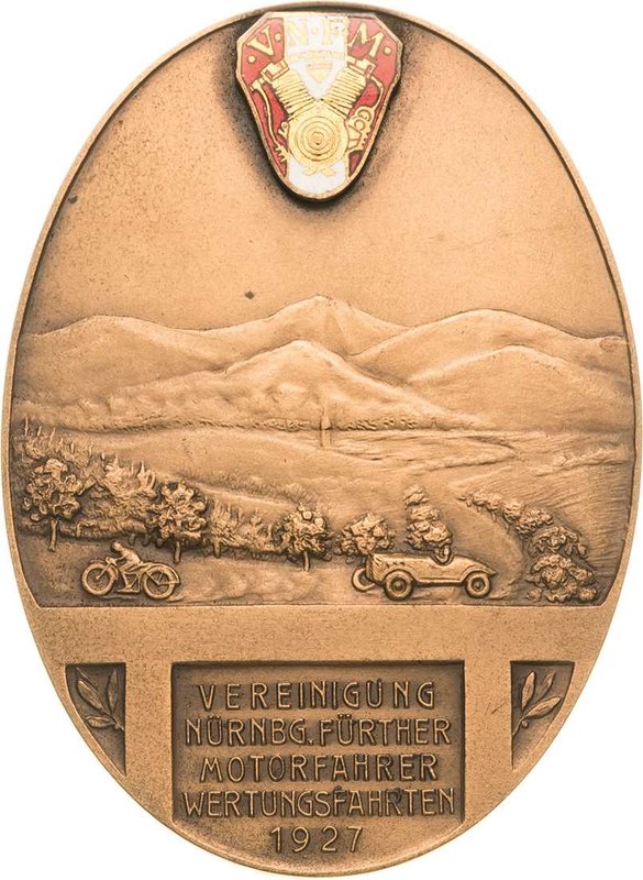 Auto- und Motorradmedaillen und -plaketten
Nürnberg - Fürth Einseitige Bronzepl...
