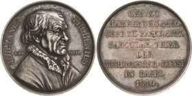 Buchdruck
 Silbermedaille 1840 (Bovy) Auf Johannes Frobenius und zur 100-Jahrfeier der Buchdruckkunst in Basel. Brustbild halb rechts / 8 Zeilen Schr...