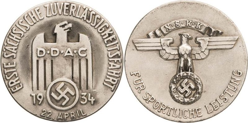 Drittes Reich
 Silbermedaille 1934. Erste Sächsische Zuverlässigkeitsfahrt 22. ...