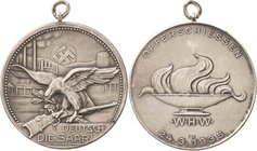 Drittes Reich
 Silbermedaille 1935 Opferschießen des Winterhilfswerkes. Adler auf Gewehr mit Eichenlaub, im Hintergrund Saarländische Fabriklandschaf...