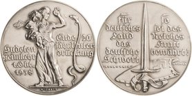 Drittes Reich
 Silbermedaille 1938 (Karl Goetz) Eingliederung des Sudetenlandes in das Deutsche Reich. Frau mit Kind auf dem Arm hebt beschützend ihr...