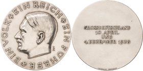 Drittes Reich
 Silbermedaille 1938 (Richard Klein/Deschler) Auf die Reichstagswahl am 10. April und Sudetendeutsche Ergänzungswahl zum Reichstag am 4...