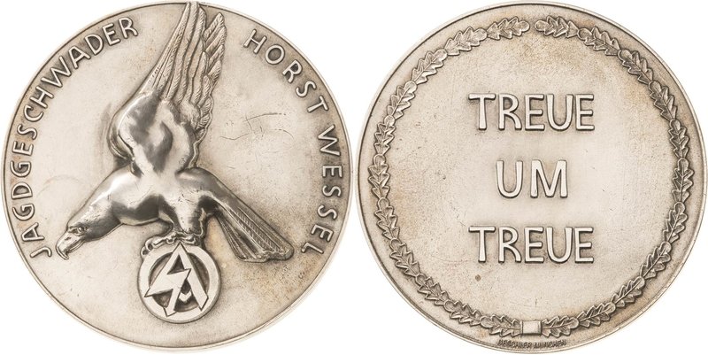 Drittes Reich
 Versilberte Bronzemedaille o.J. (1936-1938). Jagdgeschwader "Hor...