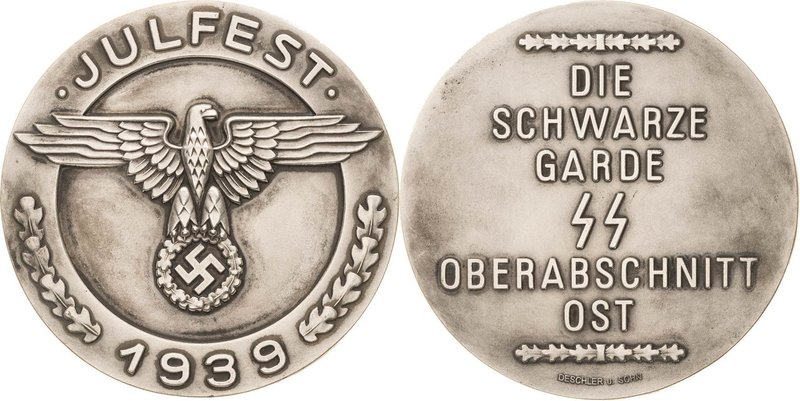 Drittes Reich
 Versilberte Bronzemedaille 1939 (Deschler & Sohn) Julfest - Die ...