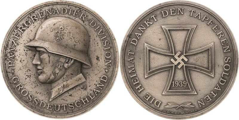 Drittes Reich
 Versilberte Bronzemedaille 1939 (R. Klein/Deschler) Dank an die ...