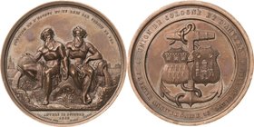 Eisenbahnen
 Bronzemedaille 1844 (Hart) Auf den ersten Jahrestag der Eröffnung der Eisenbahnlinie Köln - Antwerpen. Die Flussgötter des Rheins und de...