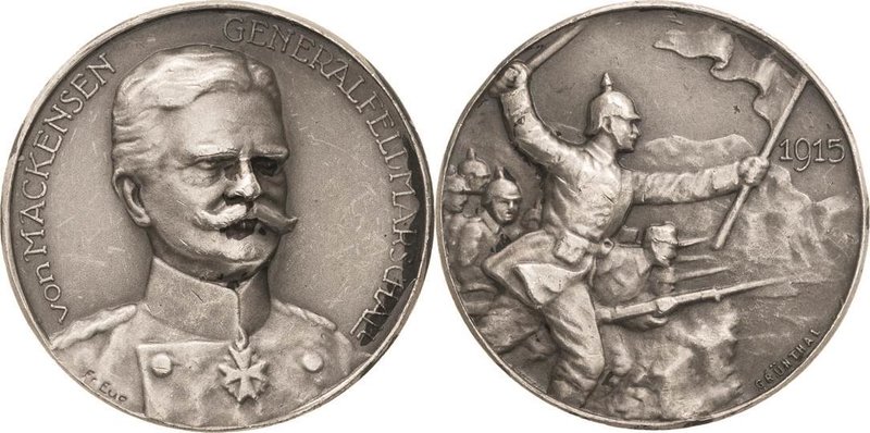 Erster Weltkrieg
 Silbermedaille 1915 (F. Eue/Grünthal) Generalfeldmarschall Au...