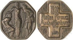Erster Weltkrieg
 Bronzegußmedaille 1915 (LE/Lissy Eckart?) Rotes Kreuz Aschaffenburg. Frauengestalt steht zwischen zwei verwundeten Soldaten / 5 Zei...