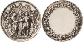 Geschenkmedaillen - Hochzeiten und ihre Jubiläen
 Silbermedaille o.J. (um 1846) (J.F. Domard/V.M. Borrel) Geschenk für Eheleute. Hochzeitsszene vor A...
