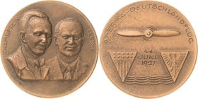 Slg. Joos - Medaillen, Plaketten, Abzeichen der Luftfahrt 1783-1945
 Bronzemedaille 1927. Amerika-Deutschland-Flug von Chamberlin und Levine. Beider ...
