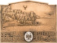 Slg. Joos - Medaillen, Plaketten, Abzeichen der Luftfahrt 1783-1945
 Einseitige Bronzeplakette 1928. Ziel- und Ballonbegleitfahrt Bad Arendsee. Ballo...