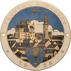 Slg. Joos - Medaillen, Plaketten, Abzeichen der Luftfahrt 1783-1945
 Einseitige emaillierte Bronzeplakette 1928 (C. Poellath) Flugtag Augsburg. Flugz...