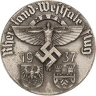 Slg. Joos - Medaillen, Plaketten, Abzeichen der Luftfahrt 1783-1945
 Abzeichen 1937 (Brehmer) Rheinland-Westfalen-Flug. N.S.F.K Emblem über zwei Stad...