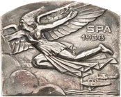 Slg. Joos - Medaillen, Plaketten, Abzeichen der Luftfahrt 1783-1945
 Einseitige versilberte Bronzeplakette 1938 (J. Witterwulghe) SPA. Weiblicher Gen...