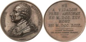 Luft- und Raumfahrt
 Bronzemedaille 1821 (Caqué) Etienne Montgolfier - französischer Erfinder des Heißluftballons. Brustbild nach links / 9 Zeilen Sc...