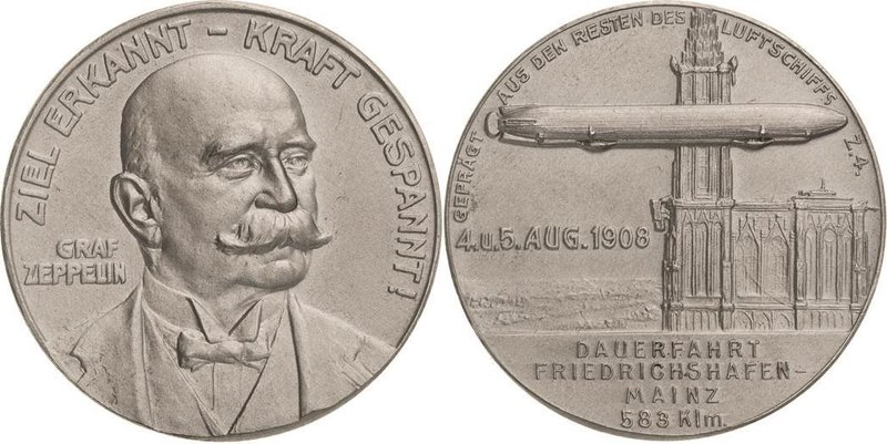 Luft- und Raumfahrt
 Aluminiummedaille 1908 (Wernstein) "LZ 4" Unglück bei Echt...