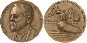 Luft- und Raumfahrt
 Bronzemedaille 1909 (K. Goetz) Auf die Fernfahrten der Parseval-Luftschiffe. Brustbild des Luftschiff-Konstrukteurs A. Parseval ...