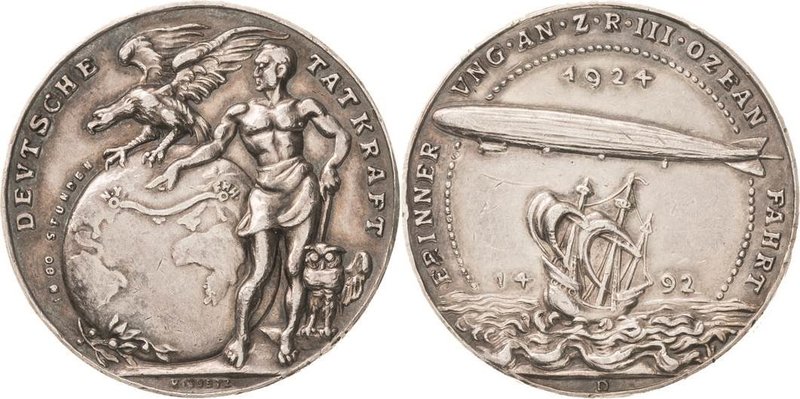 Luft- und Raumfahrt
 Silbermedaille 1924 (Karl Goetz) Auf die Ozeanfahrt des "Z...