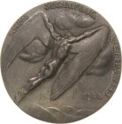 Luft- und Raumfahrt
 Einseitige Bronzegußmedaille 1928 (C. Stock) Rhön-Segelflug-Wettbewerb. Ikarus segelt zwischen Wolken über Landschaft. 78,9 mm, ...