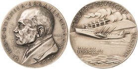 Luft- und Raumfahrt
 Silbermedaille 1929 (Karl Goetz) Claude Dornier und der Jungfernflug des größten Flugbootes der Welt, der DO-X, mit 169 Passagie...