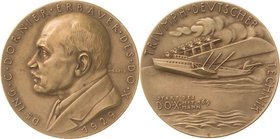 Luft- und Raumfahrt
 Bronzemedaille 1929 (K. Goetz) Dr. Ing. C. Dornier - dem Erbauer des Flugzeuges DOX und den 1. Start mit 169 Mann an Bord. Kopf ...