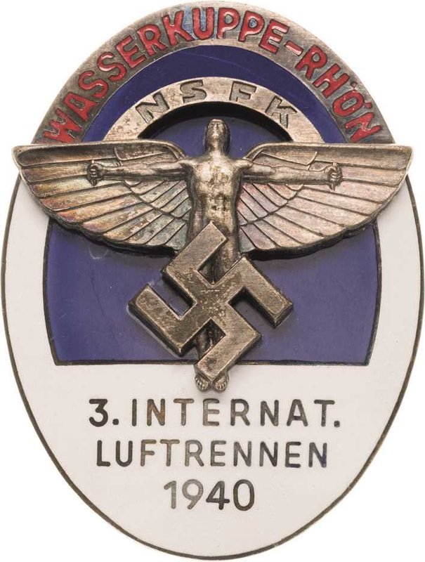Luft- und Raumfahrt
 Farbig emailliertes Bronzeabzeichen 1940. NS Fliegerkorps ...