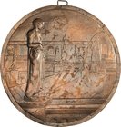 Medailleur Bosselt, Rudolf 1871-1938
 Einseitige Bronzeplakette o.J. (1904/05). Gartenbaukunst. Blick in eine Parkanlage mit breitem Weg, der im Hint...