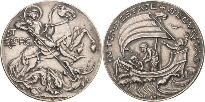 Medailleur Dasio, Maximilian
 Silbermedaille 1906. Hl. Georg und Hl. Petrus. St...