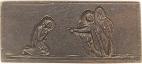 Medailleur Gies, Ludwig 1887-1966
 Einseitige Bronzegussmedaille o.J. (ca. 1. Hälfte 40erJahre). Verkündigung an Maria. Links kniende Maria, vor ihr ...