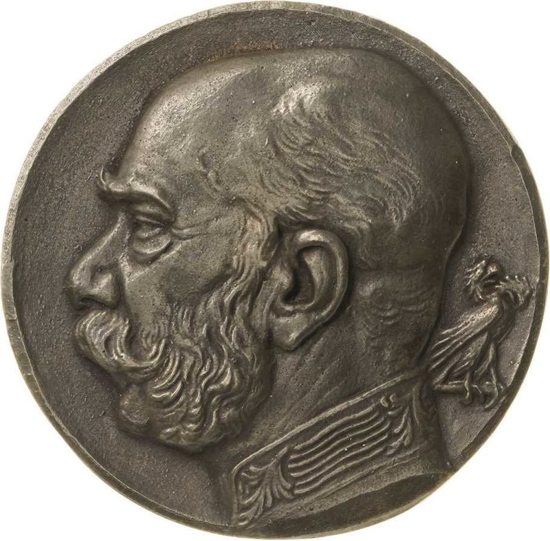 Medailleur Goetz, Karl 1875 - 1950
 Einseitige Bronzemedaille o.J. (1915). Kopf...