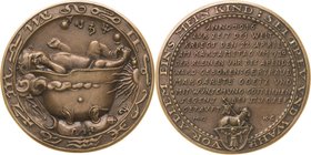 Medailleur Goetz, Karl 1875 - 1950
 Bronzegussmedaille 1916. Geburt der ältesten Tochter von Karl Goetz, Gertraud Margarete. Kind im umgedrehten Sold...